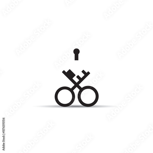 Key icon set with keyhole . Key vector icon. Key and keyhole symbol