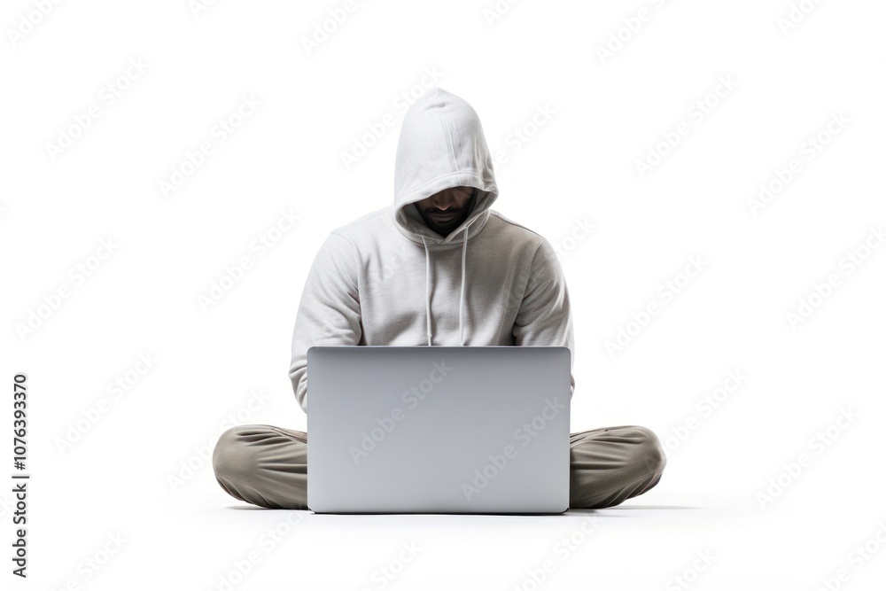 Laptop sweatshirt computer sitting. Laptop sweatshirt computer sitting.