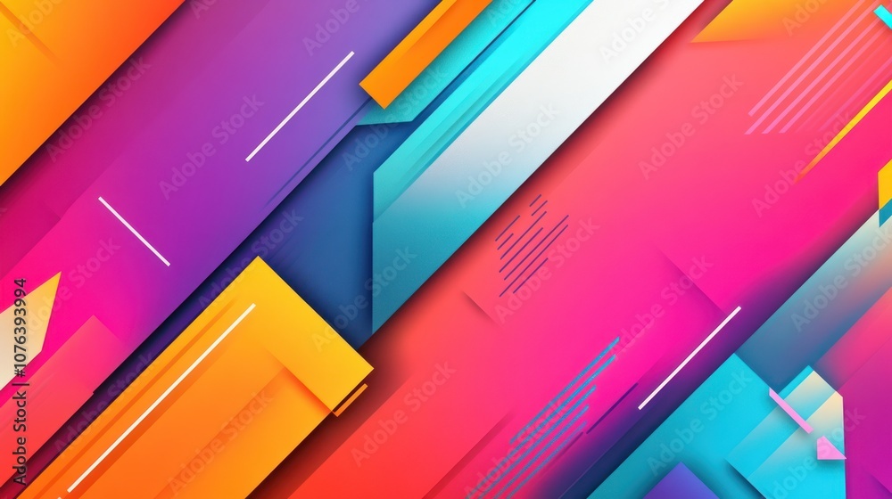 Abstract Geometric Pattern with Vibrant Colors and Overlapping Shapes Abstract Geometric Pattern with Vibrant Colors and Overlapping Shapes