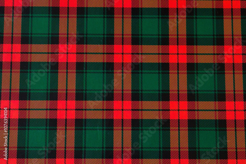 Red, green checkered paper background, not an illustration
