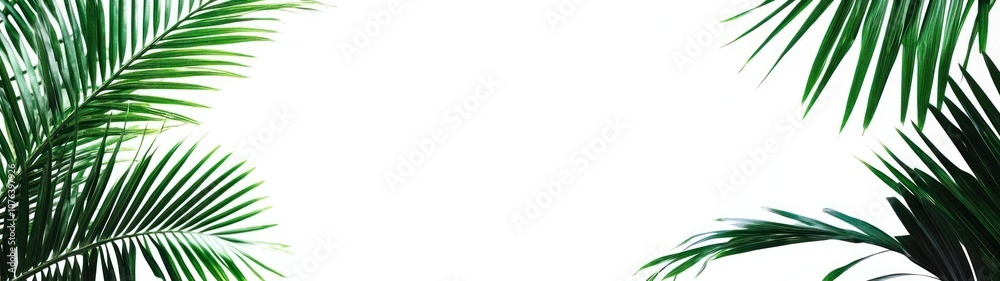 Palm Leaf Frame on White Background Palm Leaf Frame on White Background