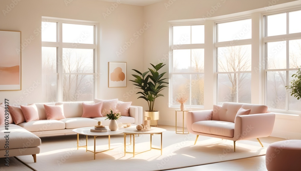 Fototapeta premium Photo interior modern design room 3d illustration