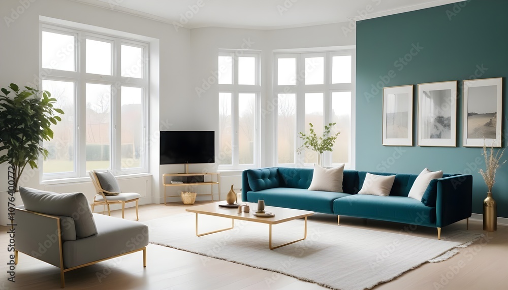 Photo interior modern design room 3d illustration Photo interior modern design room 3d illustration