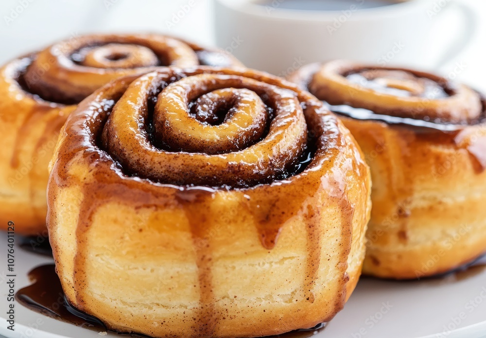Delicious homemade cinnamon rolls with gooey caramel sauce Delicious homemade cinnamon rolls with gooey caramel sauce