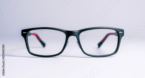 stylish black eyeglasses on a plain background