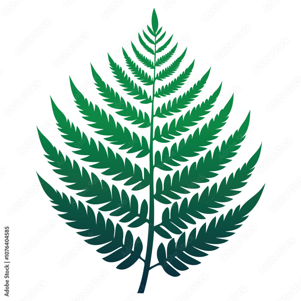 Obraz premium tropical green fern leaf vector illustration for natural plant designs