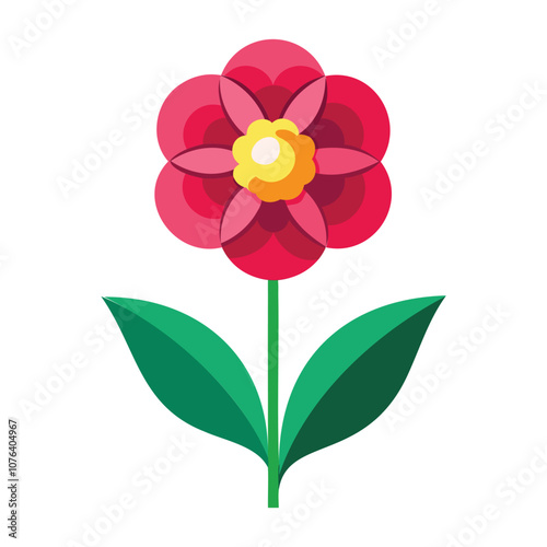  flat design flower vector illustration for modern floral artwork