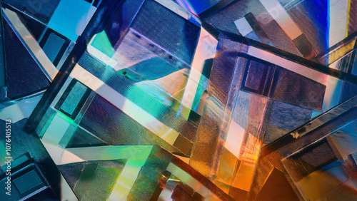 An abstract texture background created by photocopying, a color double exposure, and a glitch