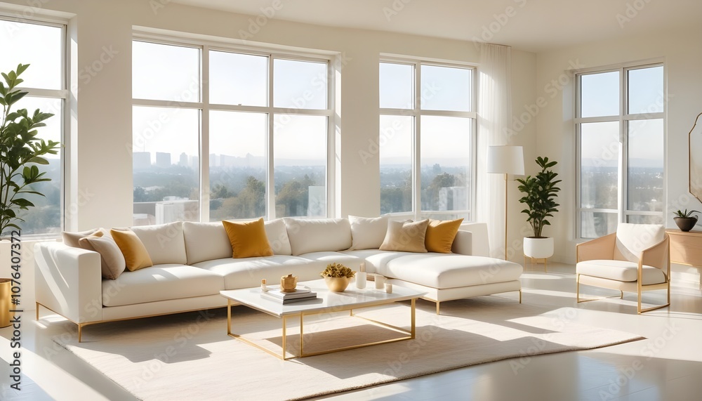 Fototapeta premium Photo interior modern design room 3d illustration