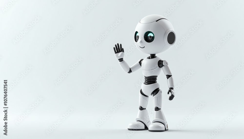 Fototapeta premium Friendly Robot Welcoming You to the Future