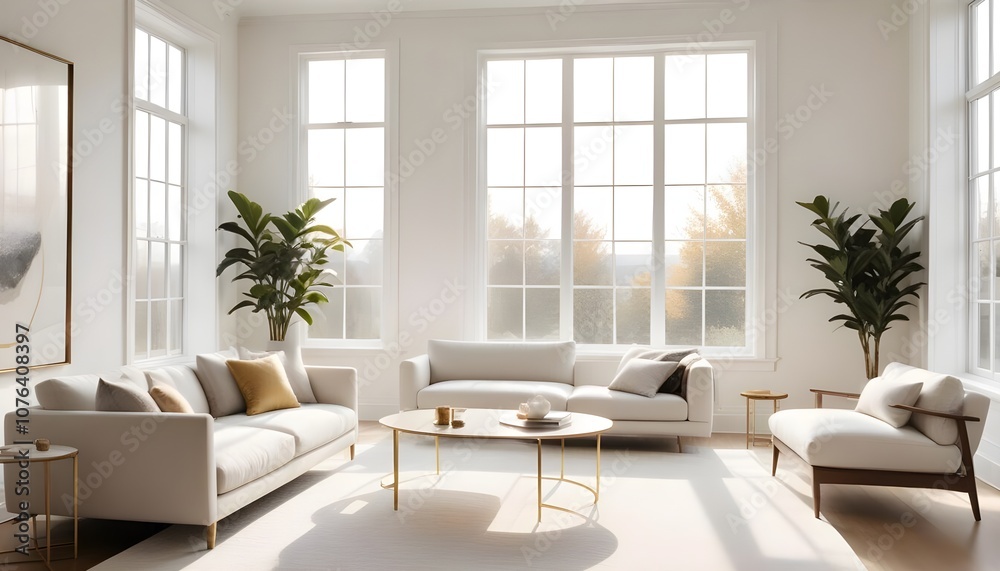 Fototapeta premium Photo interior modern design room 3d illustration