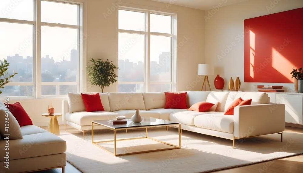 Fototapeta premium Photo interior modern design room 3d illustration