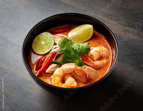 Sour and Spicy soup Prawn Thai s Tom yum kung photo