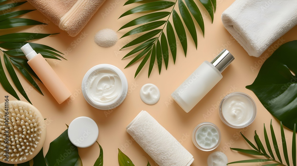 Wellness and Spa: spa accessories, candles, essential oils, and bath salts in a peaceful setting Generative AI Wellness and Spa: spa accessories, candles, essential oils, and bath salts in a peaceful setting Generative AI