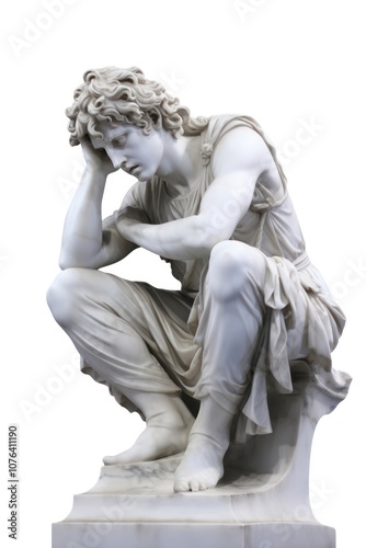 Greek sculpture david posting person statue adult. photo