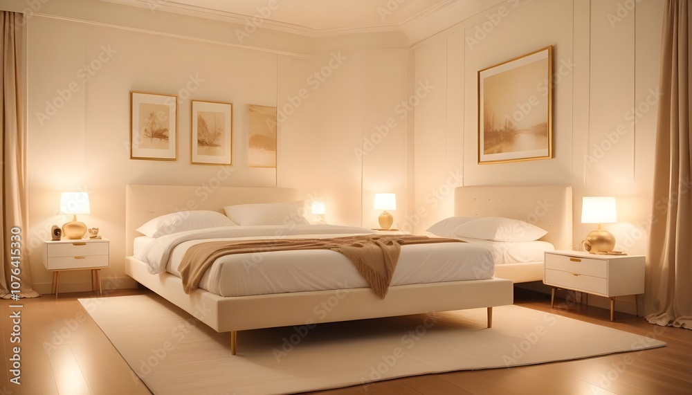 Fototapeta premium Photo interior modern design room 3d illustration