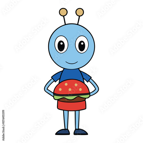 alien, food, burger, hamburger, cartoon, print, background, icon, vector, logo, design, art, illustration, space, restaurant, character, cute, graphic, world, cheese, meat, game, doodle, galaxy, color