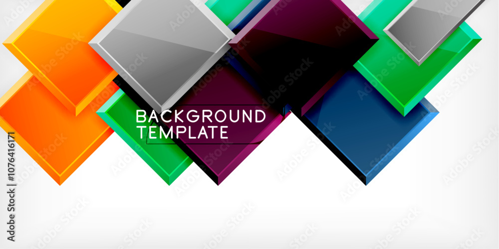 Glass toy style square shapes abstract design. Vector Illustration For Wallpaper, Banner, Background, Card, Book Illustration, landing page Glass toy style square shapes abstract design. Vector Illustration For Wallpaper, Banner, Background, Card, Book Illustration, landing page