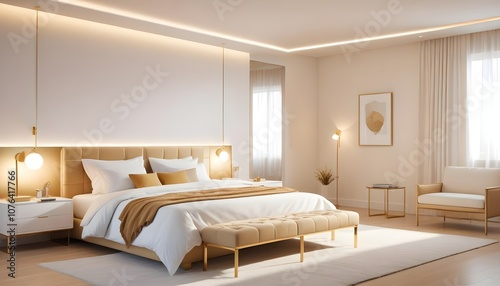 Photo interior modern design room 3d illustration