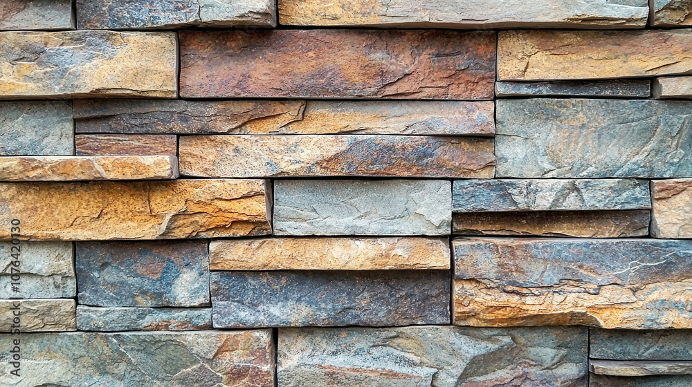 Rustic Stone Wall Featuring a Harmonious Blend of Smooth and Rough Textured Surfaces, Ideal for Home Decor, Landscaping, and Architectural Design Projects
