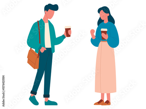 Young people, students, discussing, in different clothes set