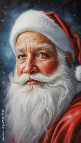 portrait of santa claus, gentle pastel colors, oil painting