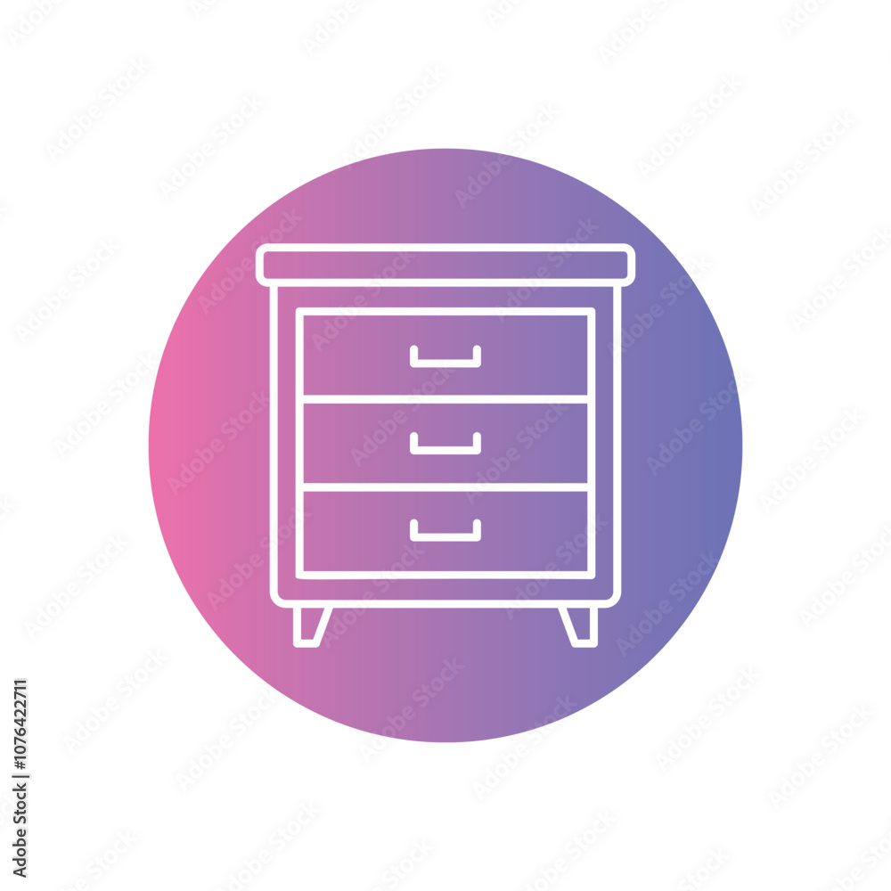 Nightstand vector icon stock illustration Nightstand vector icon stock illustration