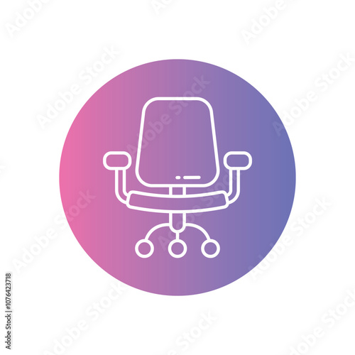 Office Chair vector icon stock illustration