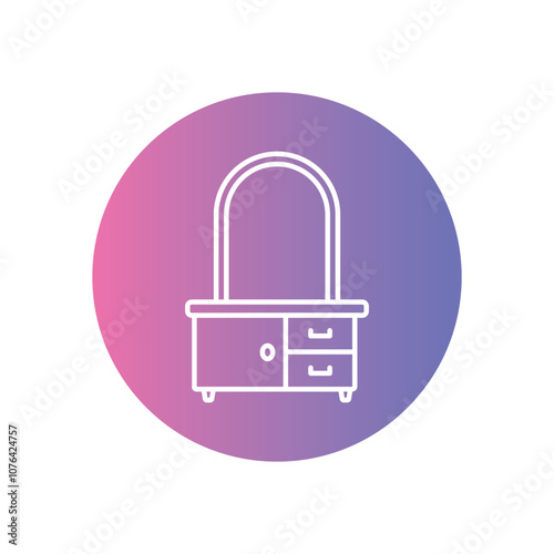 Vanity Table vector icon stock illustration