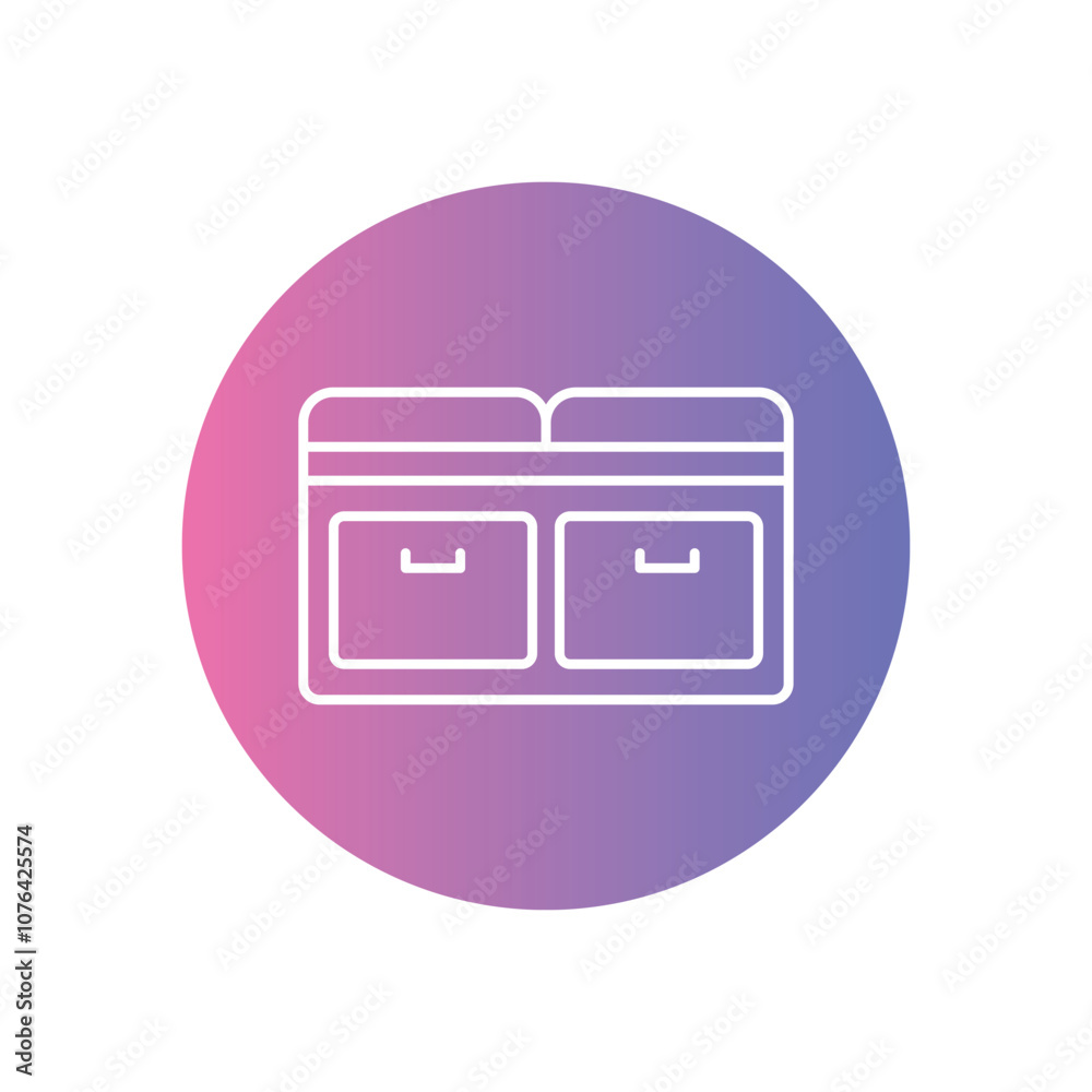 Storage Bench vector icon stock illustration Storage Bench vector icon stock illustration