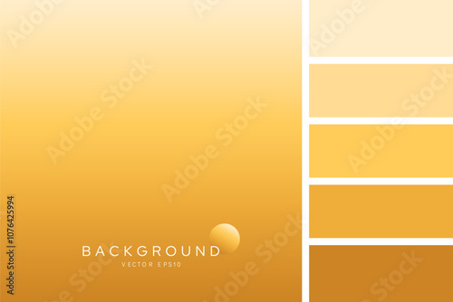Golden brown gradient background vector design with color palette