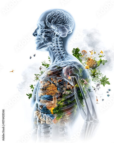 Health care concept Preventing diseases from the environment includes taking care of your health by eating, drinking, and living correctly to escape the threat of various pollution.
