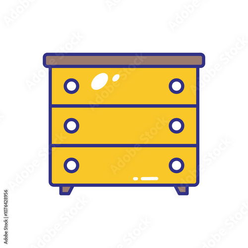 Chest of Drawers vector icon stock illustration