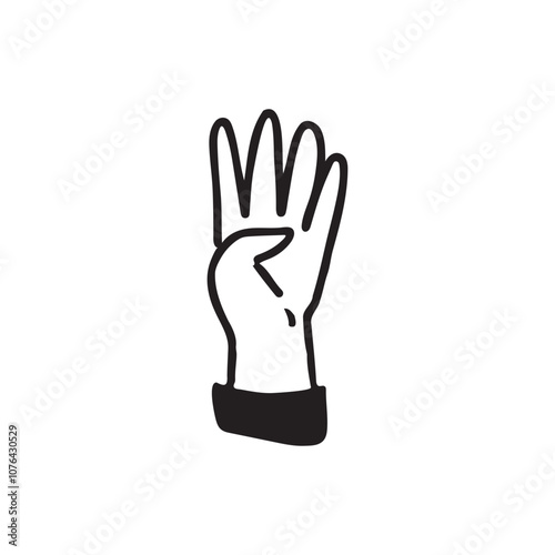 Four Finger Hand Drawn