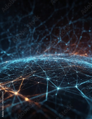 Digital background perfect for tech processes, neural networks, artificial intelligence, data transfer and encryption, digital archives, sound and graphic presentations, science, education, .