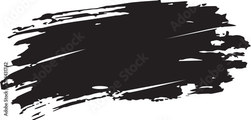 Grunge badge brush, hand drawn black sticker
