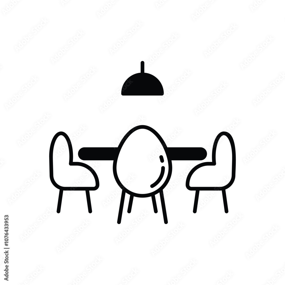 Dining Table vector icon stock illustration Dining Table vector icon stock illustration