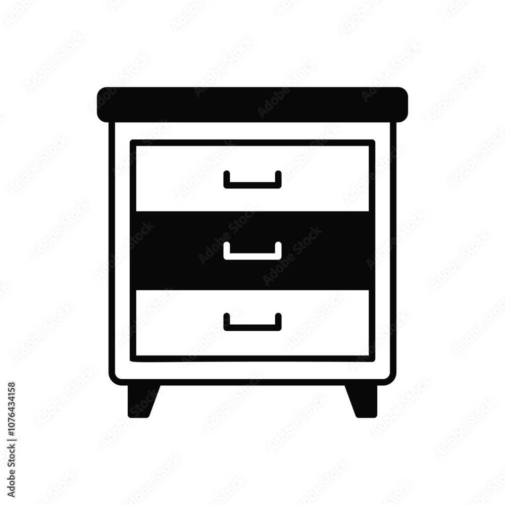 Nightstand vector icon stock illustration Nightstand vector icon stock illustration