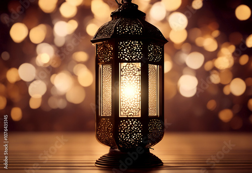 celebration illustration arabic lantern ramadan photo