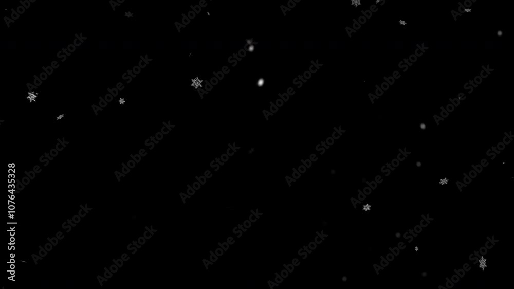 Falling Snow flakes, White confetti snowflakes and bokeh lights overlay on Alpha Channel Background Falling Snow flakes, White confetti snowflakes and bokeh lights overlay on Alpha Channel Background