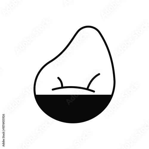 Bean Bag Chair vector icon stock illustration