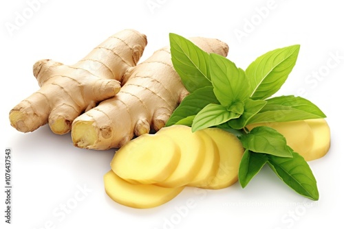 Yellow ginger plant food. photo