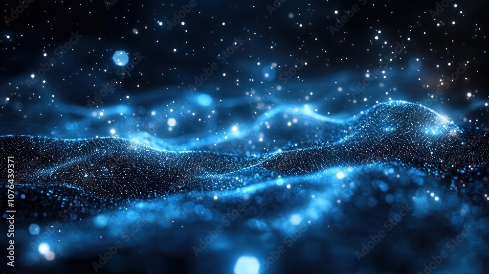 Obraz premium Abstract Blue Digital Landscape