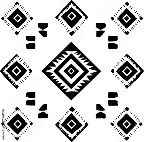 Aztec vector elements. Ethnic ornament. Tribal design, geometric symbols for border, frame, tattoo, logo, cards, decorative paper. Navajo motifs