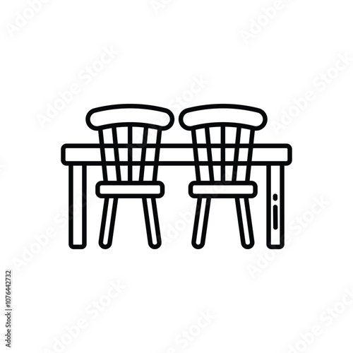 Dining Chair vector icon stock illustration