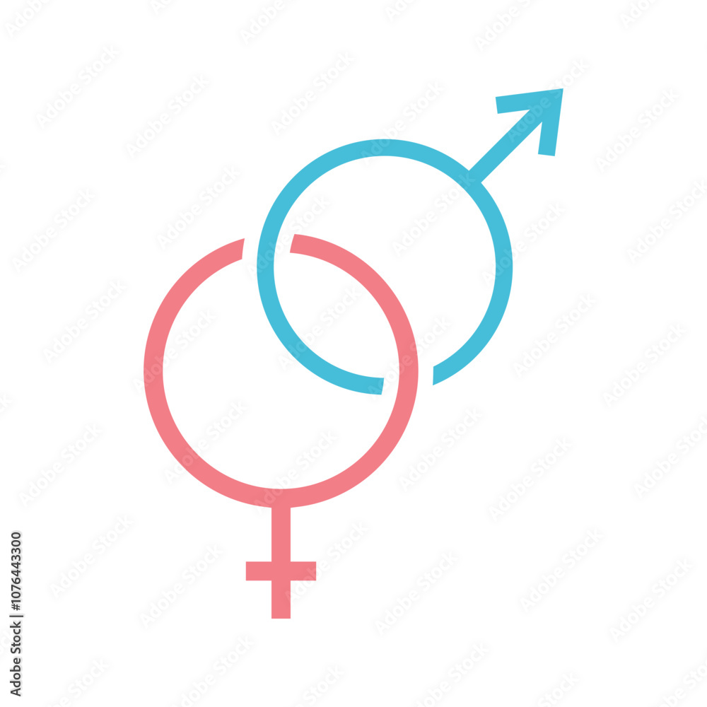Gender male and female sexual sign icon. Male and female, man and woman, boy and girl. Gender male and female sexual sign icon. Male and female, man and woman, boy and girl.