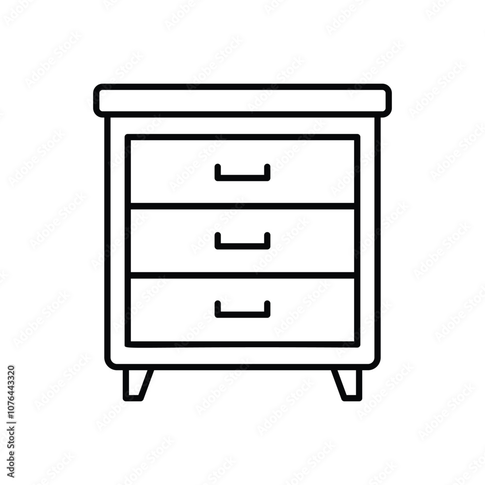 Nightstand vector icon stock illustration Nightstand vector icon stock illustration