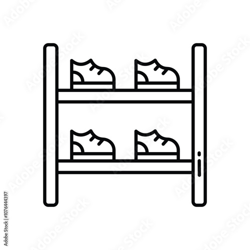 Shoe Rack vector icon stock illustration