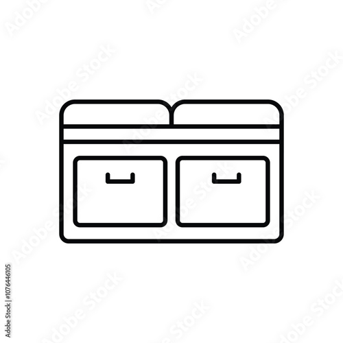 Storage Bench vector icon stock illustration