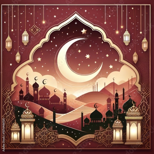 Wallpaper Mural Maroon colored Muslim background Torontodigital.ca